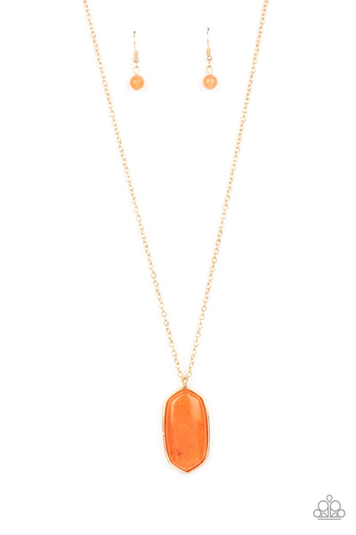 Elemental Elegance - Orange Necklace - Paparazzi Accessories - Bling On The Jewels By Alyssa and Victoria