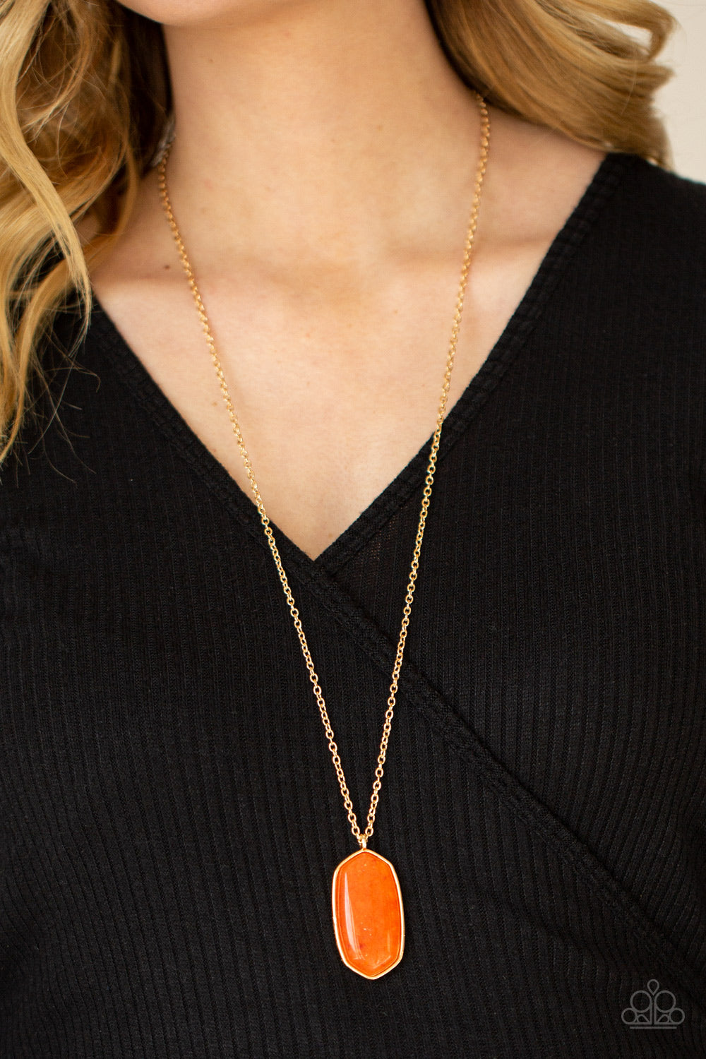 Elemental Elegance - Orange Necklace - Paparazzi Accessories - Bling On The Jewels By Alyssa and Victoria