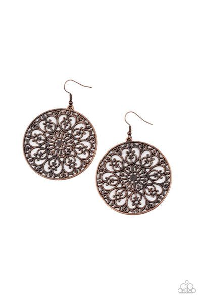 Make A MANDALA Out Of You - Copper Earrings - Paparazzi Accessories - Bling On The Jewels By Alyssa and Victoria