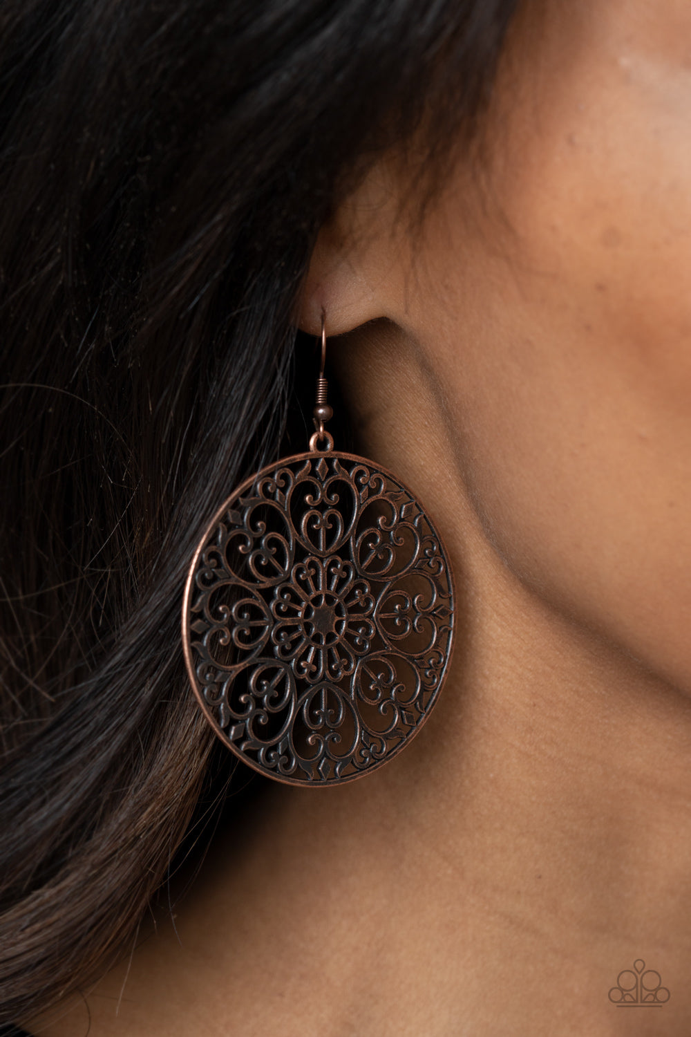 Make A MANDALA Out Of You - Copper Earrings - Paparazzi Accessories - Bling On The Jewels By Alyssa and Victoria