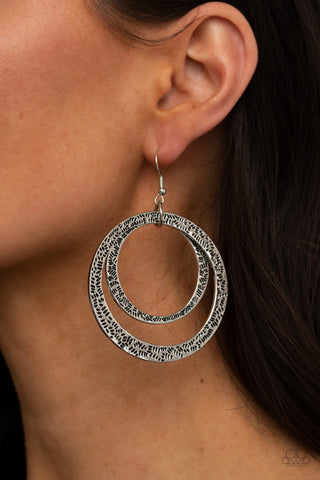 Rounded Out - Silver Earrings - Paparazzi Accessories - Bling On The Jewels By Alyssa and Victoria