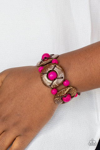 Island Adventure - Pink Bracelet - Paparazzi Accessories - Bling On The Jewels By Alyssa and Victoria