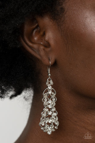 Diva Decorum - White Earrings - Paparazzi Accessories - Bling On The Jewels By Alyssa and Victoria