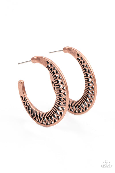 Bada BLOOM! - Copper Earrings - Paparazzi Accessories - Bling On The Jewels By Alyssa and Victoria