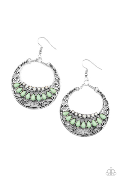 Crescent Couture - Green Earrings - Paparazzi Accessories - Bling On The Jewels By Alyssa and Victoria