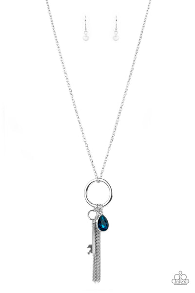 Unlock Your Sparkle - Blue Necklace - Paparazzi Accessories - Bling On The Jewels By Alyssa and Victoria