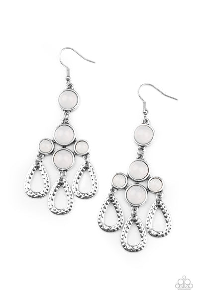 Mediterranean Magic - White Earrings - Paparazzi Accessories - Bling On The Jewels By Alyssa and Victoria