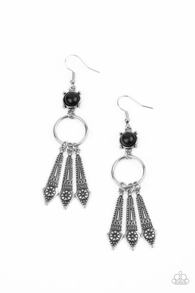 Prana Paradise - Black Earrings - Paparazzi Accessories - Bling On The Jewels By Alyssa and Victoria