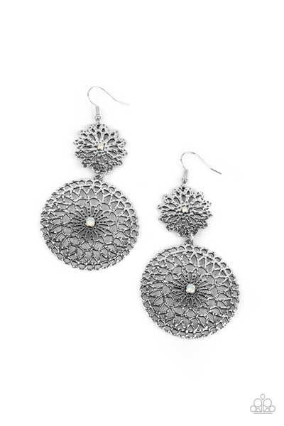 Garden Mantra - White Earrings - Paparazzi Accessories - Bling On The Jewels By Alyssa and Victoria