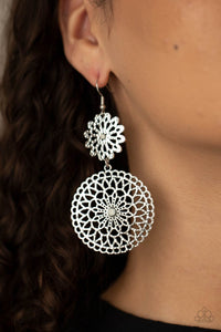 Garden Mantra - White Earrings - Paparazzi Accessories - Bling On The Jewels By Alyssa and Victoria