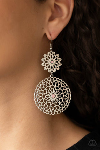 Garden Mantra - Pink Earrings - Paparazzi Accessories - Bling On The Jewels By Alyssa and Victoria