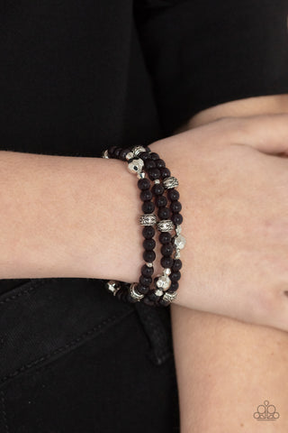 Here to STAYCATION - Black Bracelet - Paparazzi Accessories - Bling On The Jewels By Alyssa and Victoria