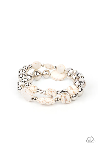 Authentically Artisan - White Bracelet - Paparazzi Accessories - Bling On The Jewels By Alyssa and Victoria