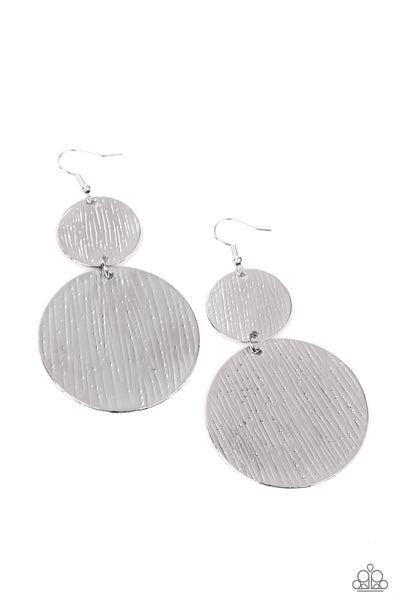 Status CYMBAL - Silver Earrings - Paparazzi Accessories - Bling On The Jewels By Alyssa and Victoria