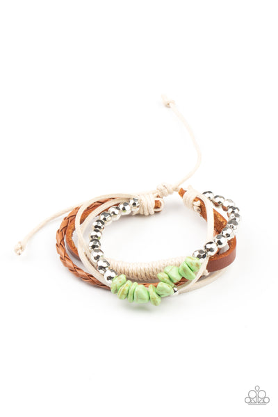 Keep At ROAM Temperature - Green Bracelet - Paparazzi Accessories - Bling On The Jewels By Alyssa and Victoria