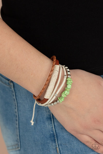 Keep At ROAM Temperature - Green Bracelet - Paparazzi Accessories - Bling On The Jewels By Alyssa and Victoria