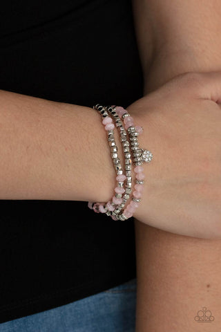 Glacial Glimmer - Pink Bracelets - Paparazzi Accessories - Bling On The Jewels By Alyssa and Victoria