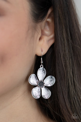 Fresh Florals - Silver Earrings - Paparazzi Accessories - Bling On The Jewels By Alyssa and Victoria