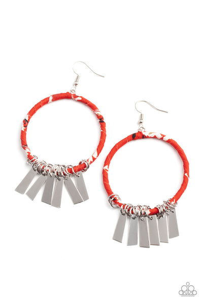 Garden Chimes - Red Earrings - Paparazzi Accessories - Bling On The Jewels By Alyssa and Victoria