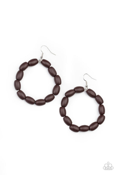 Living The WOOD Life - Brown Earrings - Paparazzi Accessories - Bling On The Jewels By Alyssa and Victoria