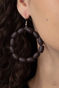 Living The WOOD Life - Brown Earrings - Paparazzi Accessories - Bling On The Jewels By Alyssa and Victoria