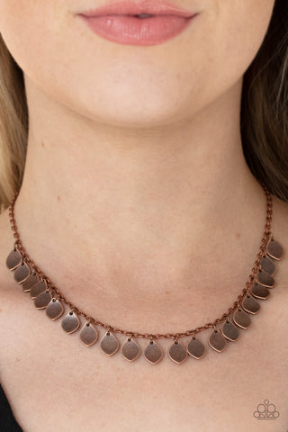 Dainty DISCovery - Copper Necklace - Paparazzi Accessories - Bling On The Jewels By Alyssa and Victoria