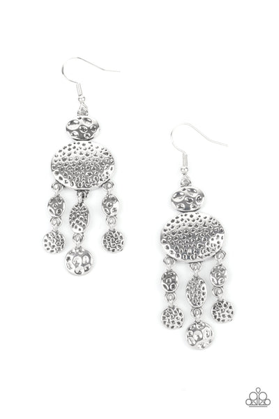 Get Your ARTIFACTS Straight - Silver Earrings - Paparazzi Accessories - Bling On The Jewels By Alyssa and Victoria