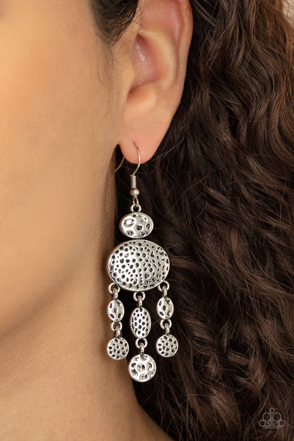 Get Your ARTIFACTS Straight - Silver Earrings - Paparazzi Accessories - Bling On The Jewels By Alyssa and Victoria