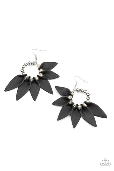 Flower Child Fever - Black Earrings - Paparazzi Accessories - Bling On The Jewels By Alyssa and Victoria