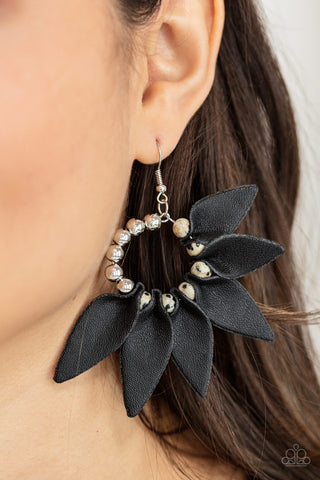 Flower Child Fever - Black Earrings - Paparazzi Accessories - Bling On The Jewels By Alyssa and Victoria