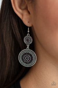 Bohemian Bedazzle - Purple Earrings - Paparazzi Accessories - Bling On The Jewels By Alyssa and Victoria