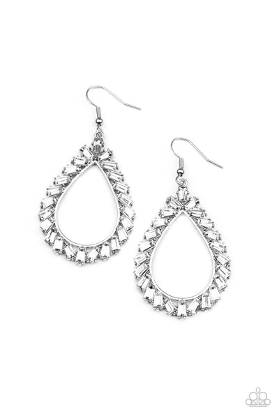 Stay Sharp - White Earrings - Paparazzi Accessories - Bling On The Jewels By Alyssa and Victoria