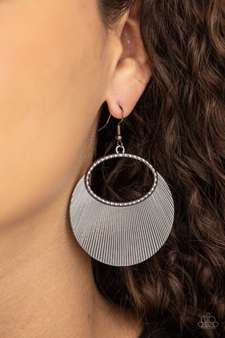 Fan Girl Glam - Black Earrings - Paparazzi Accessories - Bling On The Jewels By Alyssa and Victoria