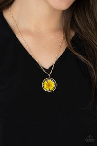 Prairie Promenade - Yellow Necklace - Paparazzi Accessories - Bling On The Jewels By Alyssa and Victoria