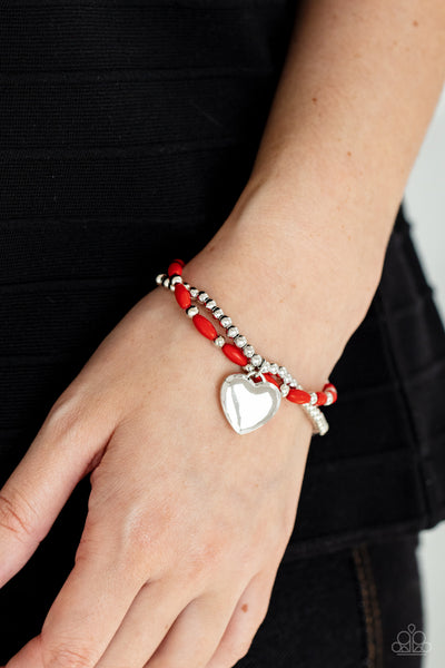 Candy Gram - Red Bracelets - Paparazzi Accessories - Bling On The Jewels By Alyssa and Victoria