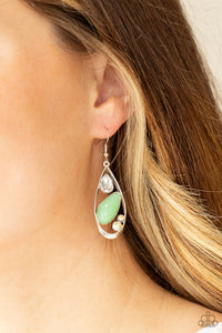 Harmonious Harbors - Green Earrings - Paparazzi Accessories - Bling On The Jewels By Alyssa and Victoria