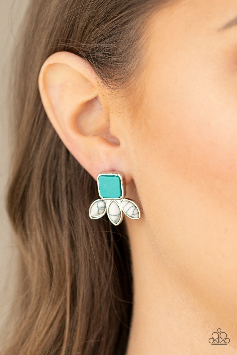 Hill Country Blossoms - Blue Earrings - Paparazzi Accessories - Bling On The Jewels By Alyssa and Victoria