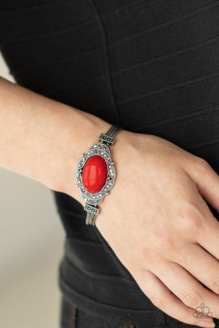 Top-Notch Drama - Red Bracelet - Paparazzi Accessories - Bling On The Jewels By Alyssa and Victoria