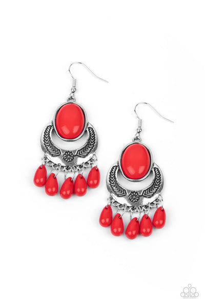 Prairie Flirt - Red Earrings - Paparazzi Accessories - Bling On The Jewels By Alyssa and Victoria