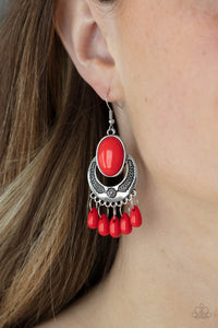 Prairie Flirt - Red Earrings - Paparazzi Accessories - Bling On The Jewels By Alyssa and Victoria