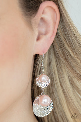 Pearl Dive - Pink Earrings - Paparazzi Accessories - Bling On The Jewels By Alyssa and Victoria