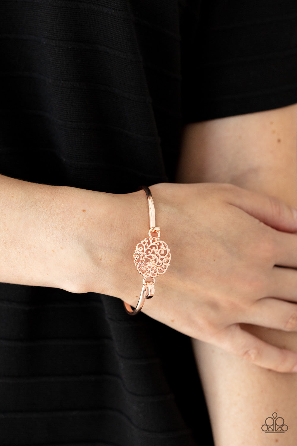 Filigree Fiesta - Rose Gold Bracelet - Paparazzi Accessories - Bling On The Jewels By Alyssa and Victoria