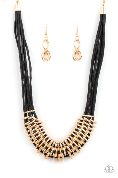 Lock, Stock, and SPARKLE - Gold Necklace - Paparazzi Accessories - Bling On The Jewels By Alyssa and Victoria