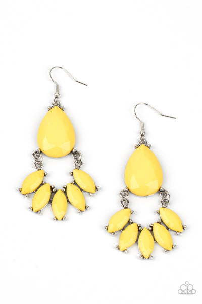 POWERHOUSE Call - Yellow Earrings - Paparazzi Accessories - Bling On The Jewels By Alyssa and Victoria