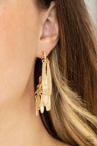 Pursuing The Plumes - Gold Earrings - Paparazzi Accessories - Bling On The Jewels By Alyssa and Victoria