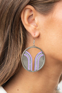 Delightfully Deco - Purple Earrings - Paparazzi Accessories - Bling On The Jewels By Alyssa and Victoria