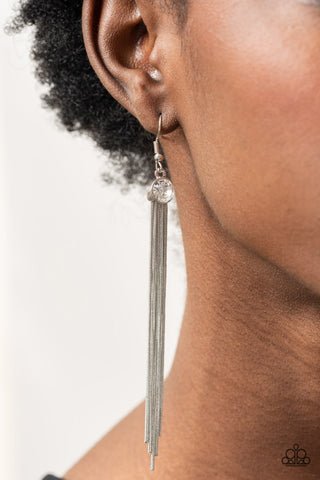 Always In Motion - White Earrings - Paparazzi Accessories - Bling On The Jewels By Alyssa and Victoria