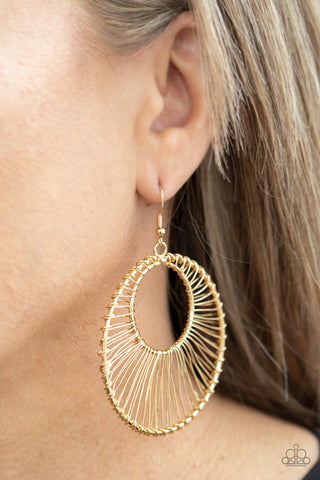 Artisan Applique - Gold Earrings - Paparazzi Accessories - Bling On The Jewels By Alyssa and Victoria