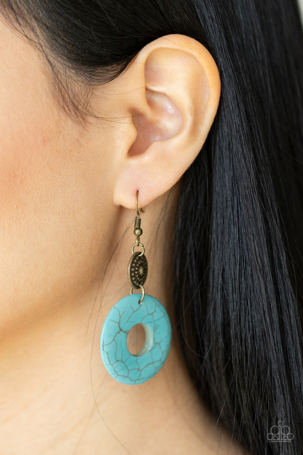 Earthy Epicenter - Brass Earrings - Paparazzi Accessories - Bling On The Jewels By Alyssa and Victoria