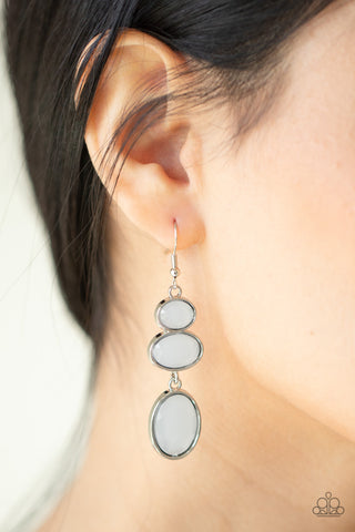 Tiers Of Tranquility - White Earrings - Paparazzi Accessories - Bling On The Jewels By Alyssa and Victoria